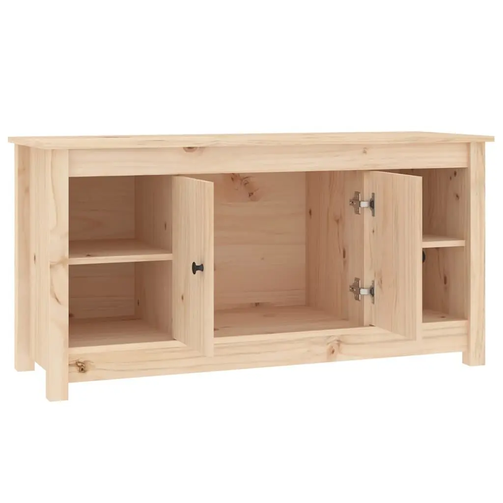 Wooden TV Stand with Open Shelving and Doors, Rustic Brown, 103 x 36.5 x 52 cm