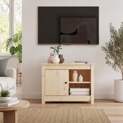 Solid Pine TV Cabinet 70x36.5x52 cm with Ample Storage