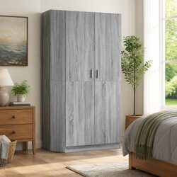 Storage Cabinet Grey Sonoma 80x52x180 cm with Rod