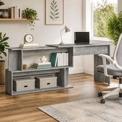 Grey Sonoma Corner Desk with Engineered Wood Construction