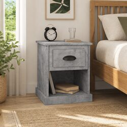 Grey Bedside Cabinets Set of 2, 39x39x47.5 cm