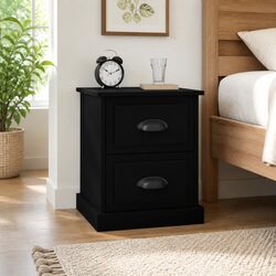 2 Drawer Nightstand with Engineered Wood Construction