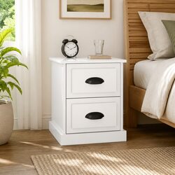 2 Drawer Nightstand with Engineered Wood Construction