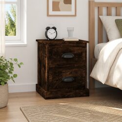Set of 2 Brown Bedside Cabinets with 2 Drawers
