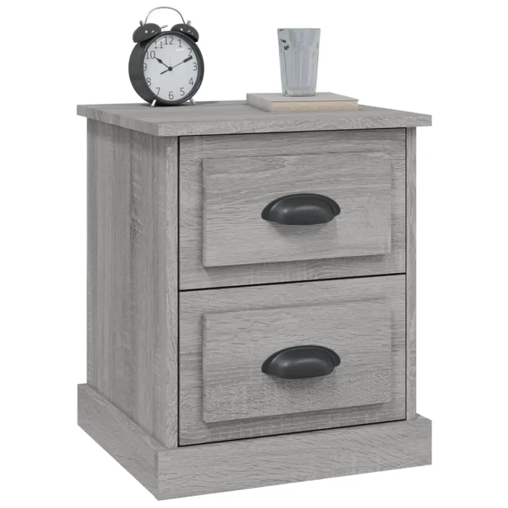 Bedside Table 2 Drawer Storage Convenience Grey 39x39x47.5cm