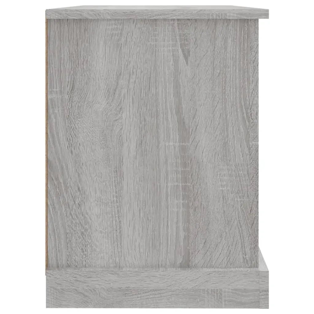 TV Cabinet Engineered Wood Storage Unit Grey Sonoma 2 Drawers 2 Open Compartments