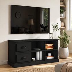 Engineered Wood TV Cabinet in Black 102x35.5x47.5 cm