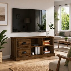 Engineered Wood TV Cabinet Brown Oak 102x35.5x47.5cm