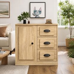 Engineered Wood Sideboard Storage Cabinet 70x35.5x67.5 cm