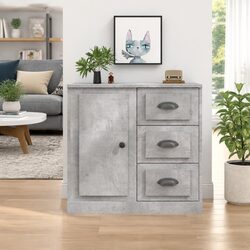 Engineered Wood Grey Sideboard Cabinet for Storage