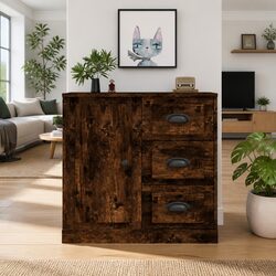 Engineered Wood Brown Sideboard Cabinet