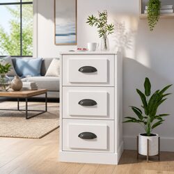 White High Gloss Sideboard Cabinet with Engineered Wood
