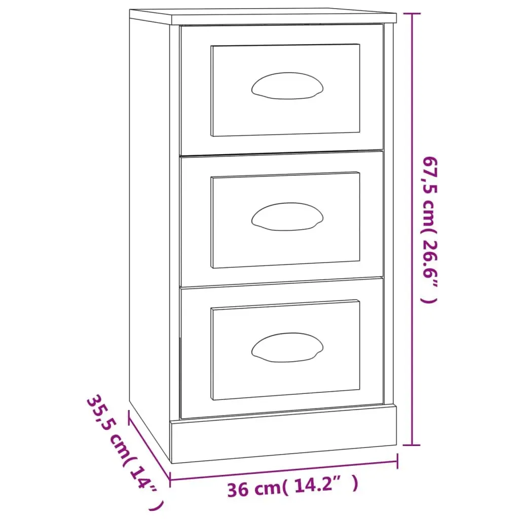 Sideboard Brown Engineered Wood Storage Cabinet Furniture