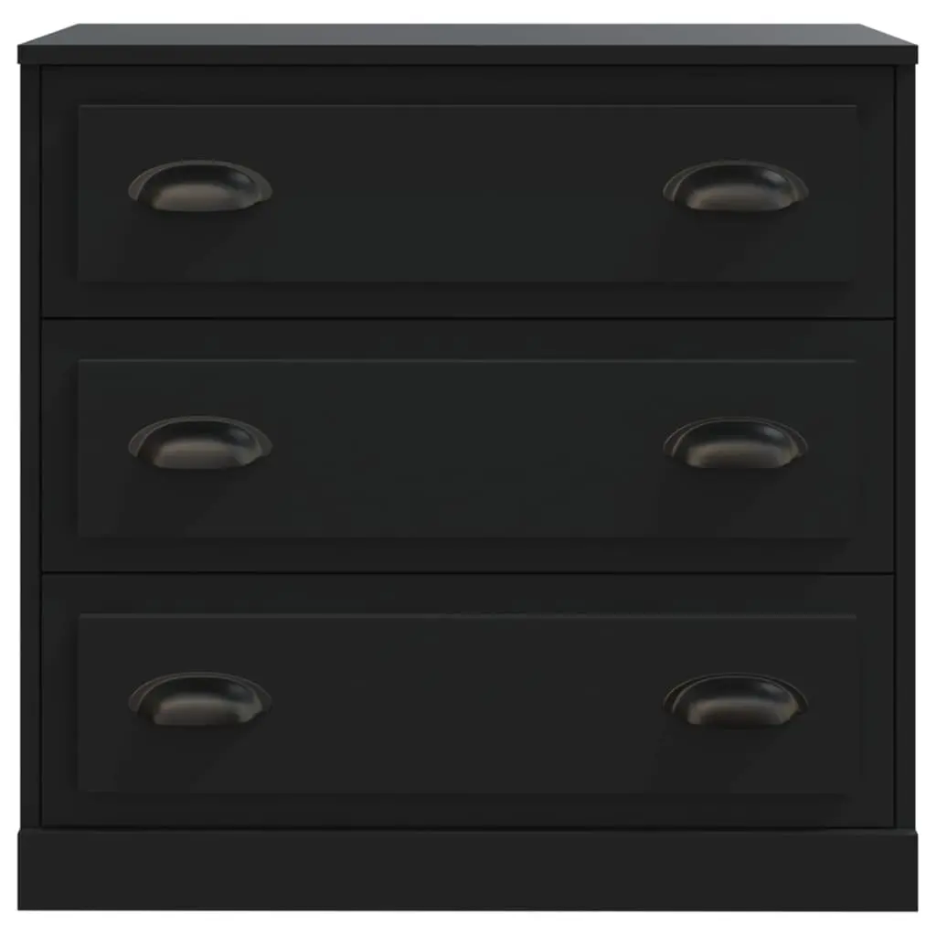 Engineered Wood Sideboard Cabinet Black Spacious Storage Buffet 70cm Width
