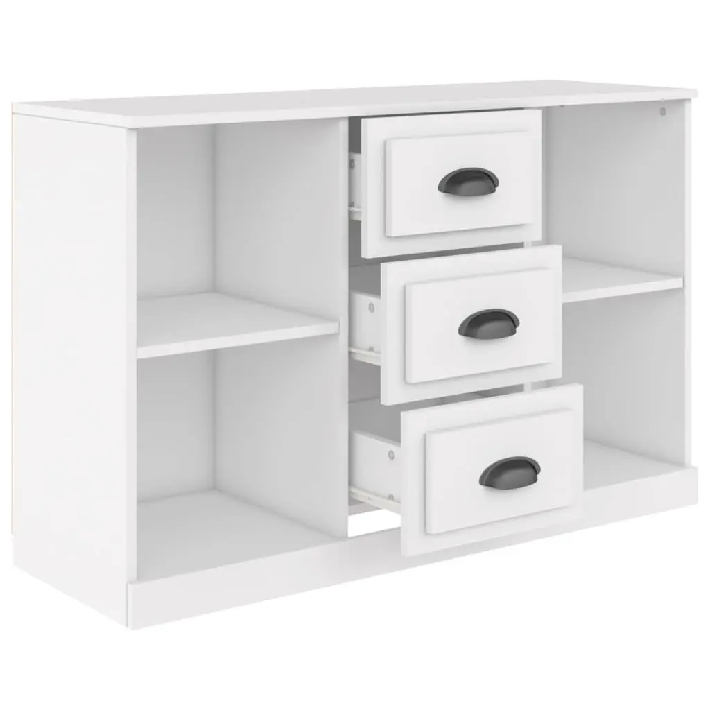 Sideboard Cabinet Storage Buffet Engineered Wood Ample Storage White