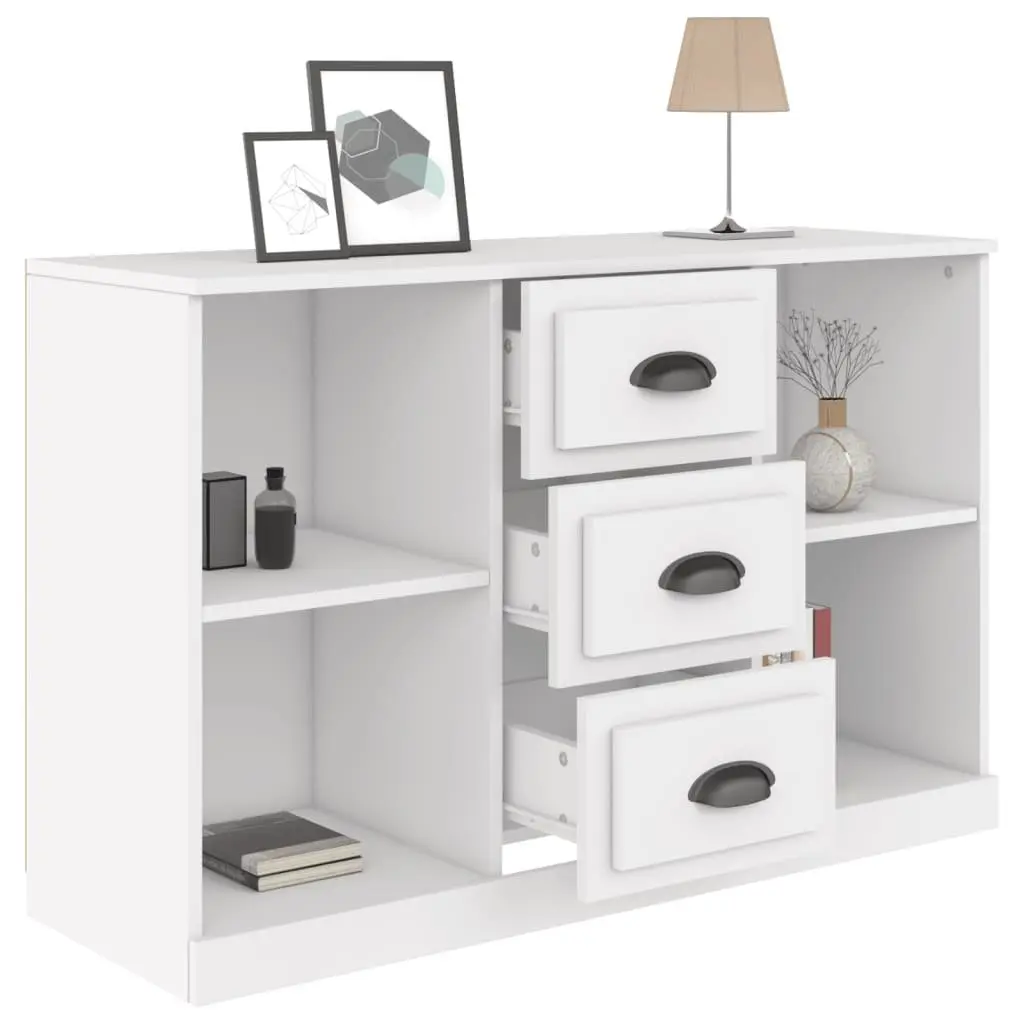 Sideboard Cabinet Storage Buffet Engineered Wood Ample Storage White