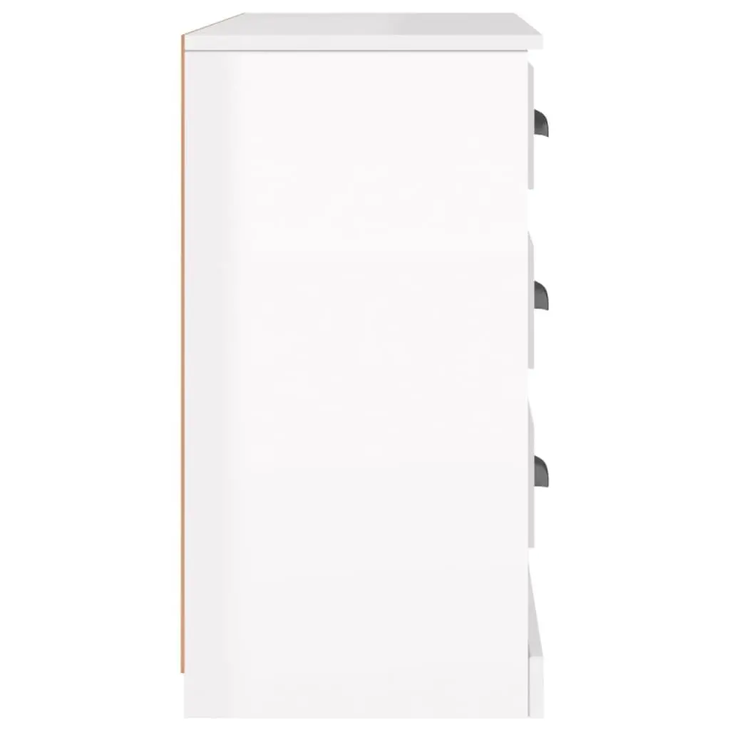 Sideboard Engineered Wood Storage Cabinet High Gloss White 104.5cm