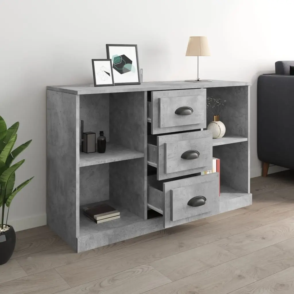 Sideboard Storage Cabinet Engineered Wood Ample Storage Grey