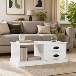 Engineered Wood Coffee Table in High Gloss White