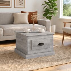 Coffee Table Grey Sonoma 50x50x35 cm with Drawer