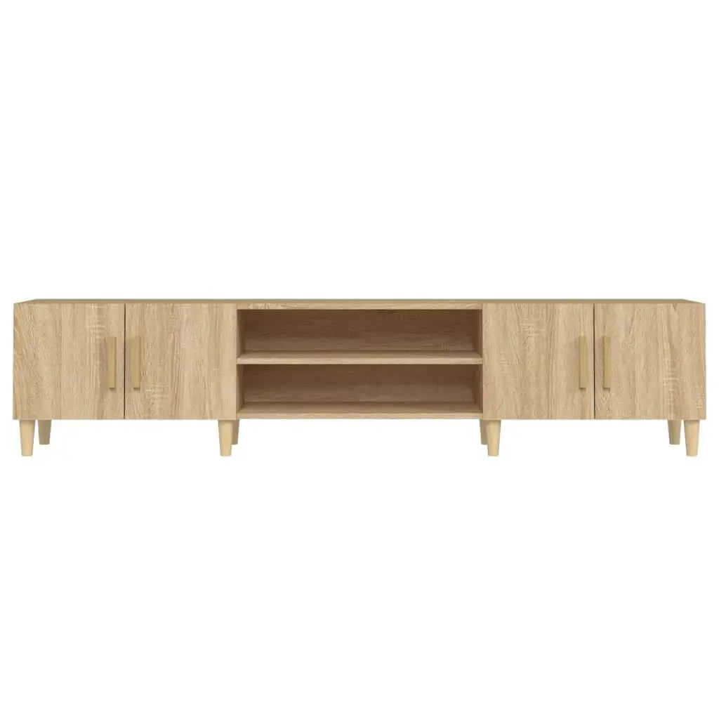 TV Cabinet Engineered Wood Storage 4 Compartment Brown