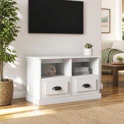 White Engineered Wood TV Cabinet 80x35x50 cm