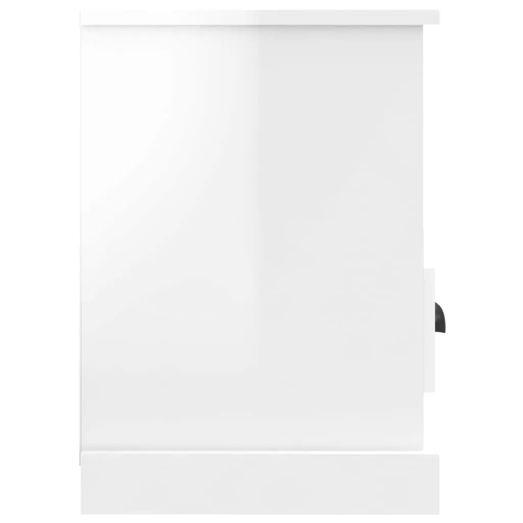 High Gloss White TV Cabinet Engineered Wood 80x35x50cm with Storage Drawers