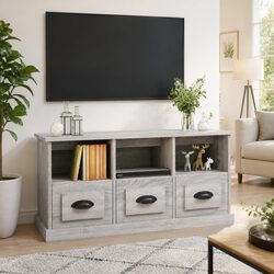 Storage Unit TV Cabinet in Grey Sonoma Finish