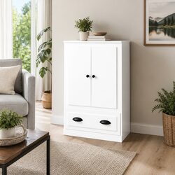 Highboard Storage Cabinet in High Gloss White
