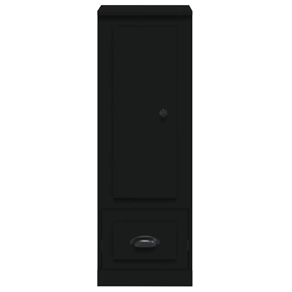 Highboard Storage Cabinet Engineered Wood Black Compact Display Unit 36x35.5x103.5cm