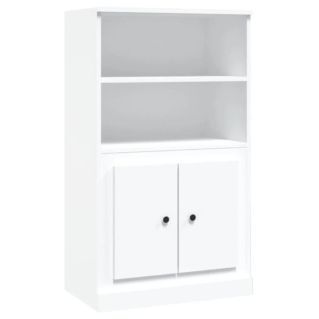Highboard Storage Cabinet Engineered Wood Ample Storage Space White