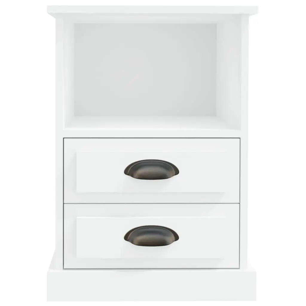 Bedside Cabinets 2 pcs White 43x36x60 cm Drawers Open Compartment Storage