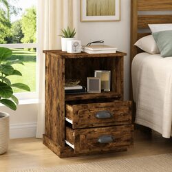 Brown Bedside Cabinets Set of 2, 43x36x60 cm