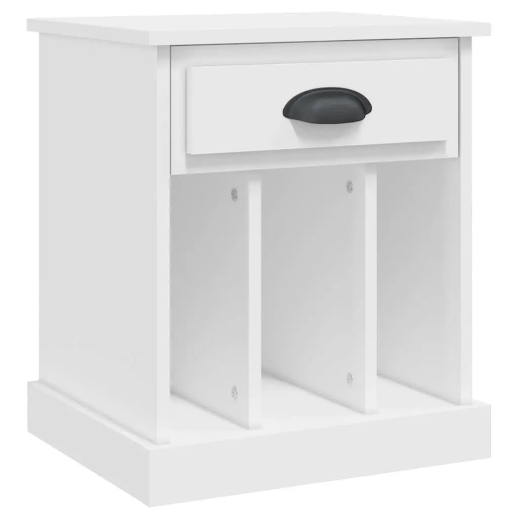 Bedside Table Convenience Feature White 43x36x50 cm Drawer Storage