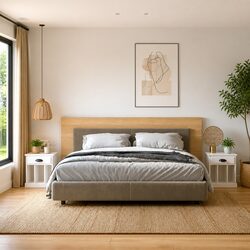 High Gloss White Storage Nightstands with Drawers
