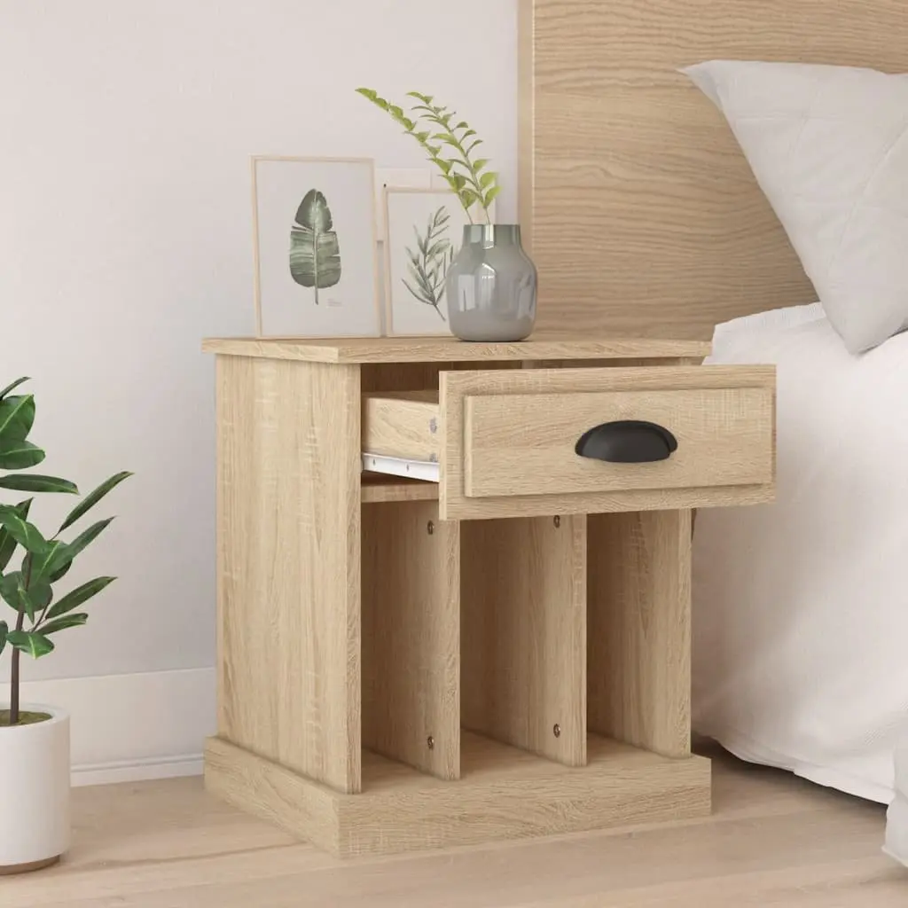Bedside Cabinets Storage Drawer 43x36x50 cm Brown Sonoma Oak 2 Piece