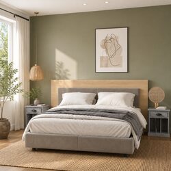 Set of 2 Grey Bedside Cabinets with Drawer Storage