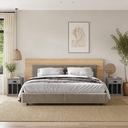 Grey Sonoma Bedside Cabinets 2 Pieces with Drawer