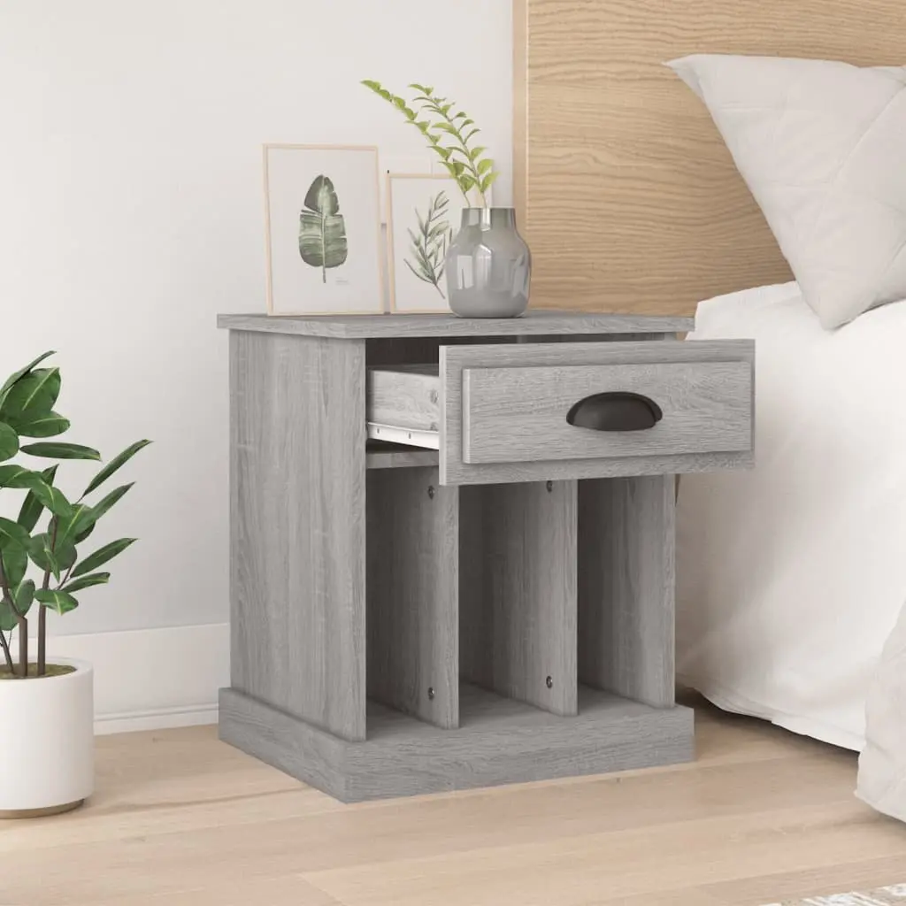 Bedside Cabinets Storage Compartment 43x36x50 cm Grey Sonoma 2 Piece