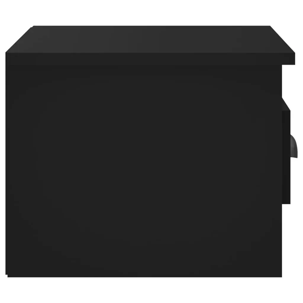 Wall-mounted Bedside Cabinets Floating Storage Drawer Organiser 2 pcs Black