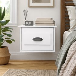 Wall-Mounted Bedside Cabinet with High Gloss Finish
