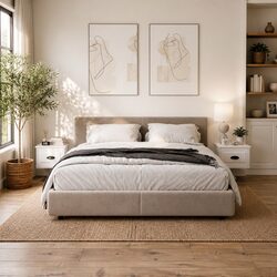 Floating Bedside Cabinets - 2 Pack White Storage Drawers