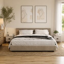 2-Piece Wall-Mounted Bedside Cabinets in Grey Sonoma