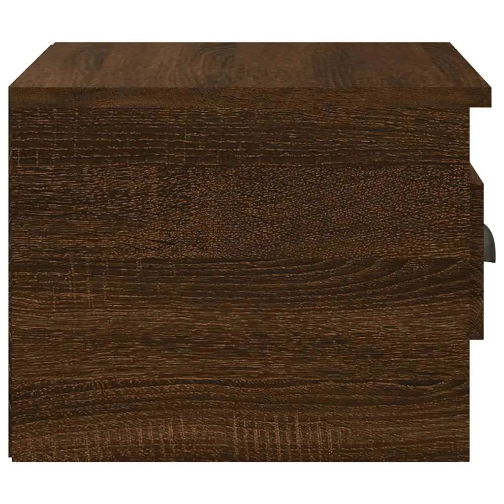 Wall-mounted Bedside Cabinets Storage Drawer 41.5 x 36 x 28 cm Brown Oak 2 Piece