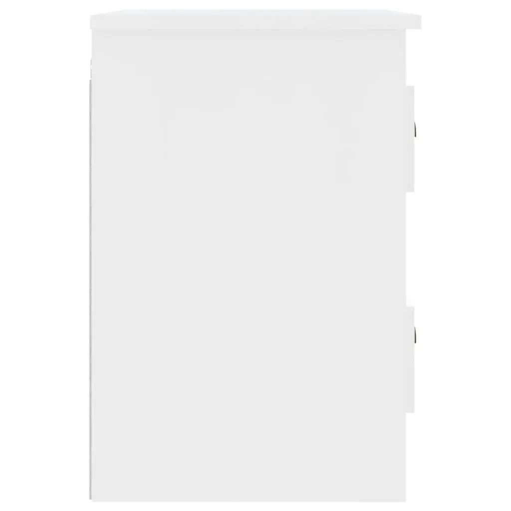 Wall-mounted Bedside Cabinet White 41.5x36x53cm Floating Bedroom Storage with 2