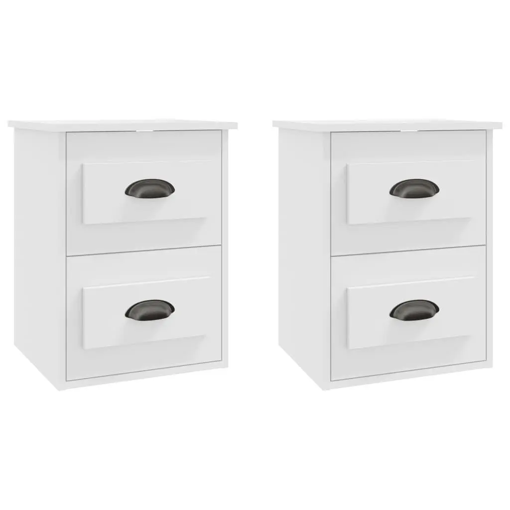 Wall-mounted Bedside Cabinet Space-saving 41.5x36x53cm White
