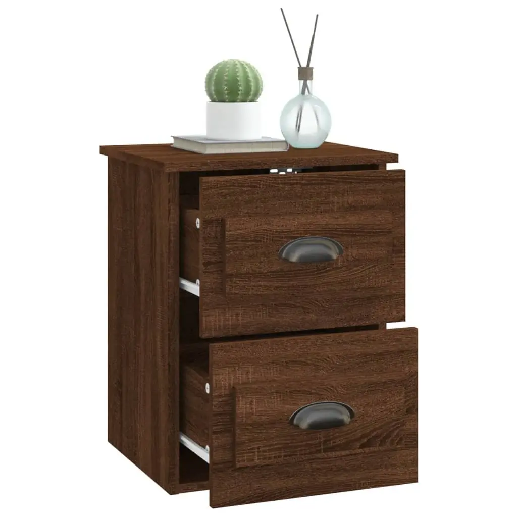 Wall-mounted Bedside Cabinet Space-saving 41.5x36x53cm Brown Oak