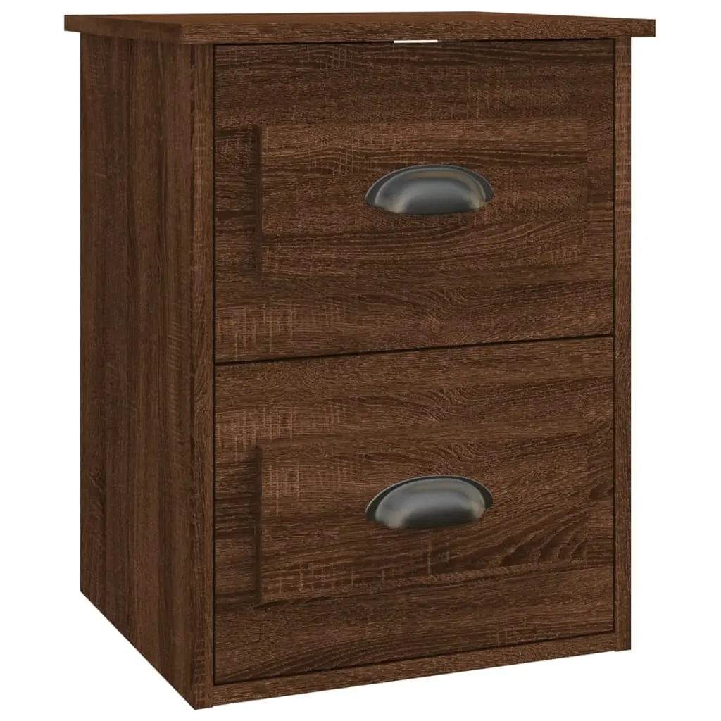 Wall-mounted Bedside Cabinet Space-saving 41.5x36x53cm Brown Oak