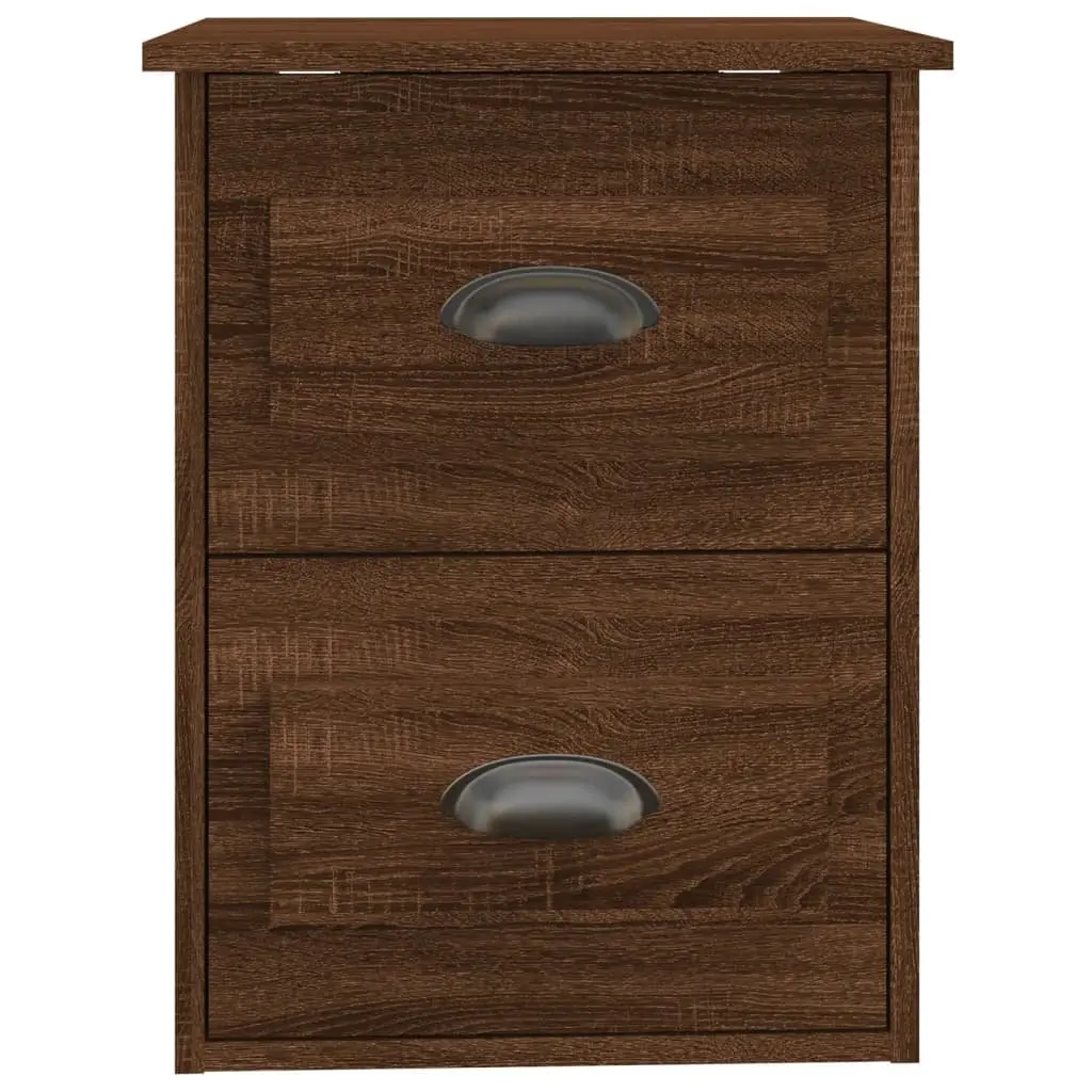 Wall-mounted Bedside Cabinet Space-saving 41.5x36x53cm Brown Oak