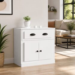 White High Gloss Sideboard with Engineered Wood Structure